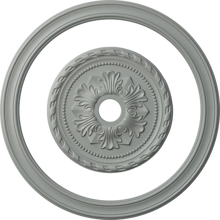 Ekena Millwork 36 1/2-in. OD x 30 1/4-in. ID Ceiling Ring with 20 7/8-in. OD Ceiling Medallion Palmetto Accent Kit CRM35PI20PM